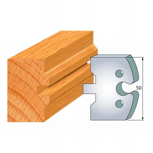 Jeu de 2 fers profilés acier Ht. 50 mm N°284 Bouvetage volet languette 8 mm - 855.284 - Leman