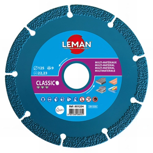 Disque diamant D. 125 x 2,6 x 22,23 mm - HT. 9 mm - Multi-matériaux