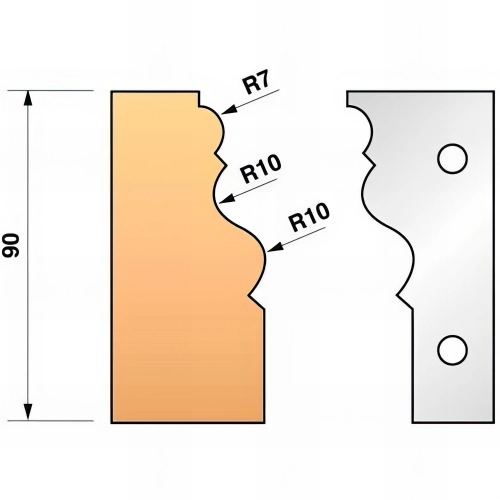 Jeu de 2 fers profilés N°302 pour porte-outils Ht. 90 mm - 955.302 - Leman