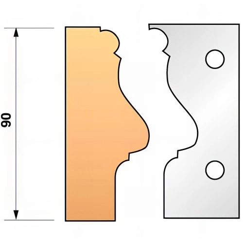 Jeu de 2 fers profilés N°304 pour porte-outils Ht. 90 mm - 955.304 - Leman