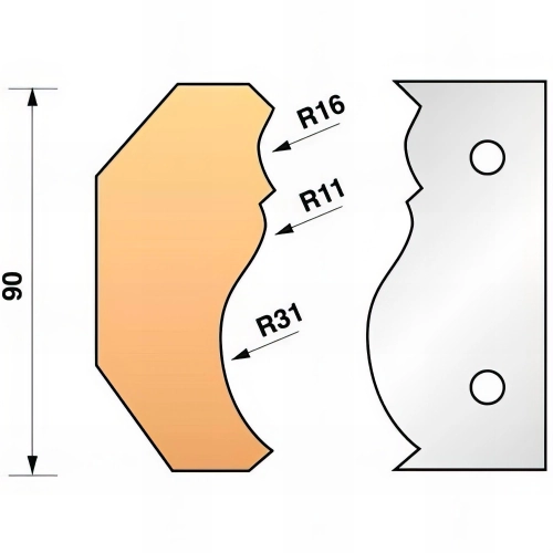 Jeu de 2 fers profilés N°351 pour porte-outils Ht. 90 mm - 955.351 - Leman