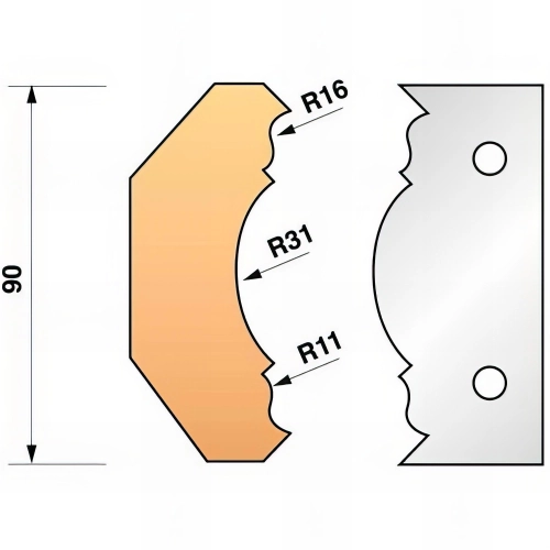 Jeu de 2 fers profilés N°353 pour porte-outils Ht. 90 mm - 955.353 - Leman