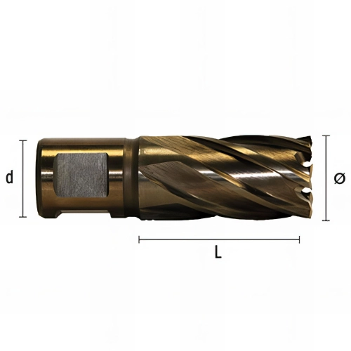 Fraise métal à trou électromagnétique HSSCO D. 45 x lu. 110 x di. 19 mm Q. Weldon D. 19 mm