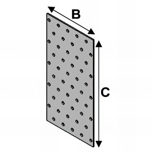 Plaque perforee (l x L x ep) 120 x 300 x 2,0 mm - Fixtout