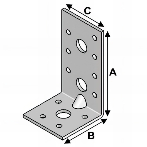 Equerre avec renforts (H x L x l x ep) 90 x 50 x 48 x 3,0 mm - Fixtout