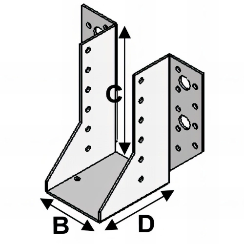 Sabot de charpente a ailes exterieures (P x l x H x ep) 80 x 100 x 140 x 2,0 mm - Fixtout