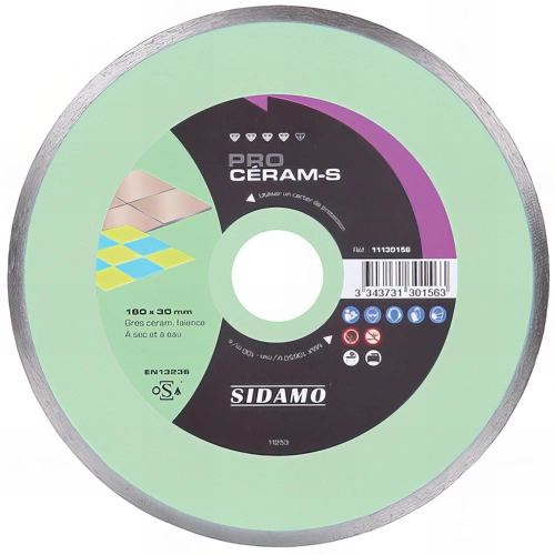 Disque diamant CERAM S D. 180  x Ht 10  x Al. 10 mm - Grès céram, faïence