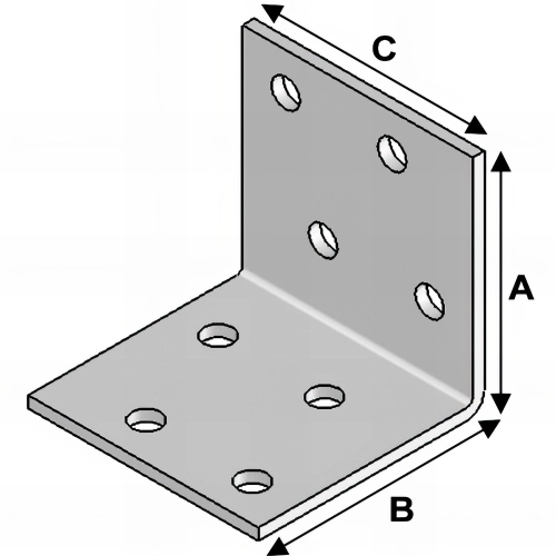 Equerre sans renfort (H x L x l x ép) 40 x 40 x 40 x 2,0 mm - AL-EA04040420 - Alsafix