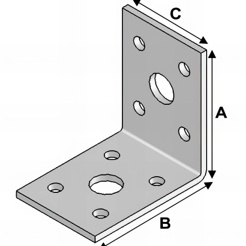Equerre sans renfort (H x L x l x ép) 50 x 50 x 35 x 2,5 mm - AL-EA05050325 - Alsafix