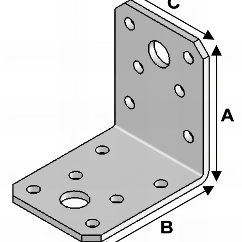 Equerre sans renfort (H x L x l x ép) 60 x 60 x 45 x 3,0 mm - AL-EA06060430 - Alsafix