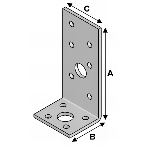 Equerre sans renfort (H x L x l x ép) 90 x 35 x 40 x 3,0 mm - AL-EA09030430 - Alsafix