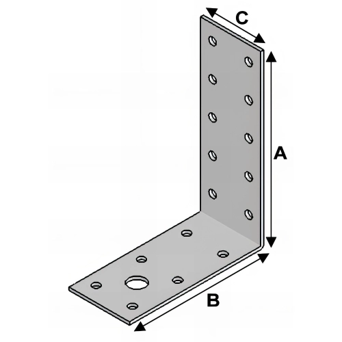 Equerre sans renfort (H x L x l x ép) 115 x 90 x 40 x 3,0 mm - AL-EA11090430 - Alsafix