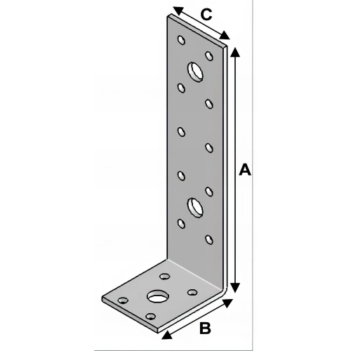Equerre sans renfort (H x L x l x ép) 115 x 50 x 40 x 3,0 mm - AL-EA15050430 - Alsafix