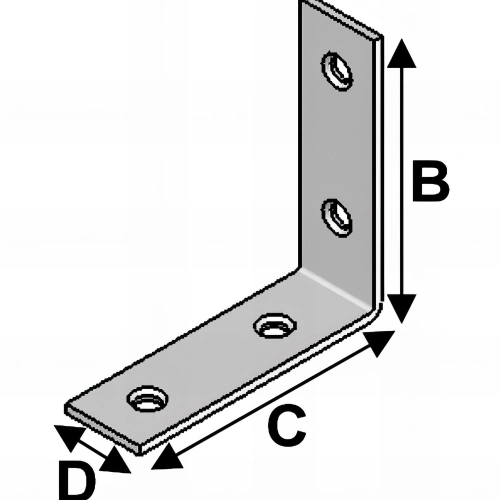 Equerre de chaise (H x L x l x ép) 30 x 30 x 15 x 2 mm - AL-EC030030 - Alsafix