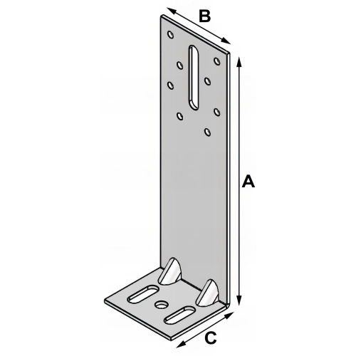 Equerre d'isolation (H x L x l x ép) 120 x 60 x 54 x 2,5 mm - AL-EI12060525 - Alsafix