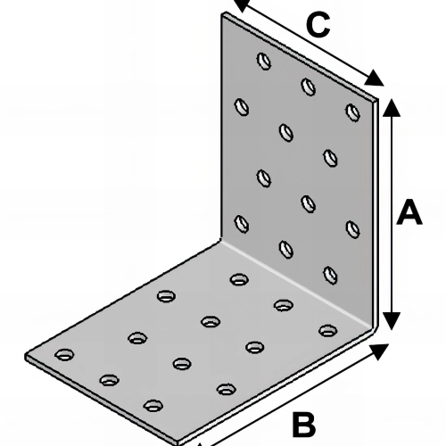 Equerre perforée (H x L x l x ép) 60 x 60 x 40 x 2,0 mm - AL-EP06060420 - Alsafix