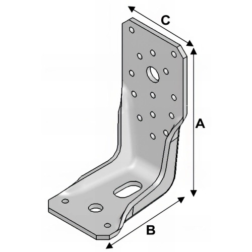 Equerre perforée (H x L x l x ép) 60 x 60 x 60 x 2,0 mm - AL-EP06060620 - Alsafix