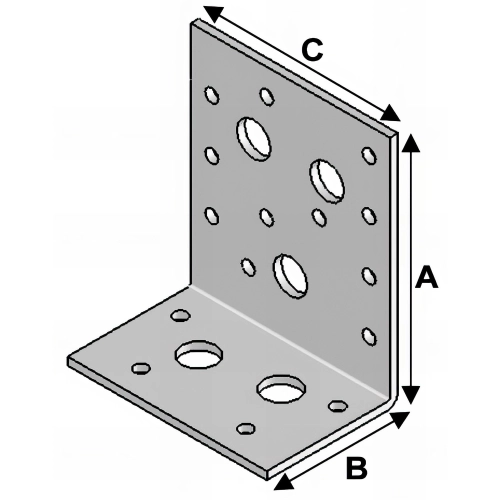 Equerre avec renforts (H x L x l x ép) 90 x 50 x 76 x 3,0 mm - AL-ER09050830 - Alsafix