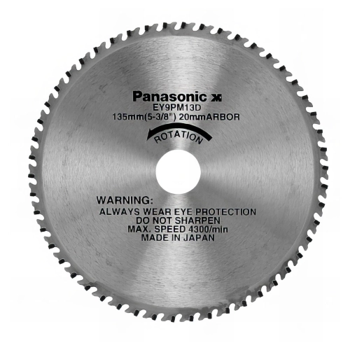 Lame acier D. 135 x 20 mm x Z 50 dents pour scie circulaire EY45A2L - EY9PM13D - Alsafix