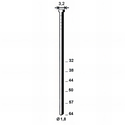 3655 finettes brads galvanisés en bande 26° D. 1,8/3,2 x L. 32 mm BR-18/32 - 6BR322 Alsafix