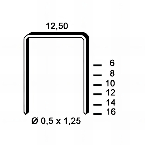 5 000 agrafes galvanisées D-08 - 12,5 x 8 x D. 0,5 x 1,25 mm - 6D-081 - Alsafix