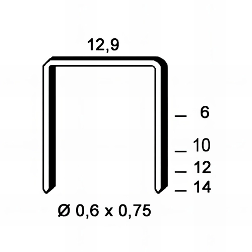 10 000 agrafes galvanisées PM-06 - 12,9 x 6 x D. 0,6 x 0,75 mm - 6PM061 - Alsafix