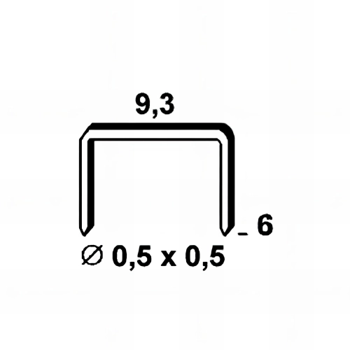 5 000 agrafes galvanisées SP-06 - 9,3 x 6 x D. 0,5 x 0,5 mm - 6SP061 - Alsafix