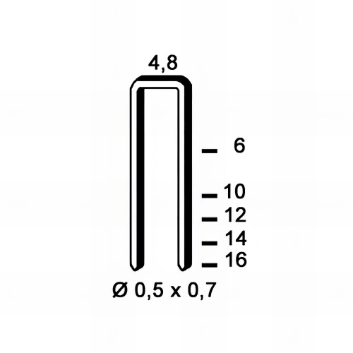 20 000 agrafes galvanisées U-06 - 4,8 x 6 x D. 0,5 x 0,7 mm - 6U-061 - Alsafix