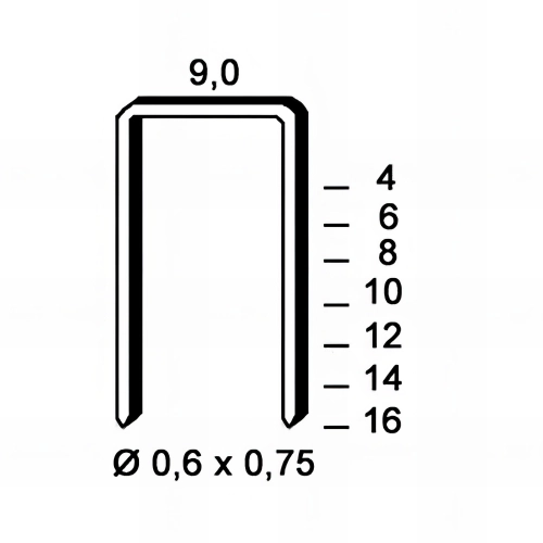 10 000 agrafes galvanisées V-08 - 9 x 8 x D. 0,6 x 0,75 mm - 6V-081 - Alsafix