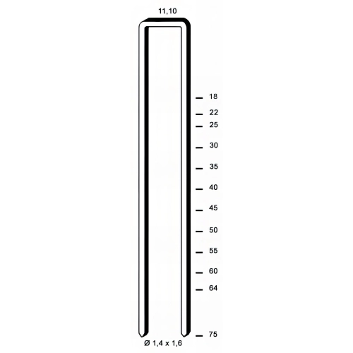 5 000 agrafes galvanisées 12 microns Z-64 - 11,1 x 64 x D. 1,4 x 1,6 mm - 6Z-641CE - Alsafix