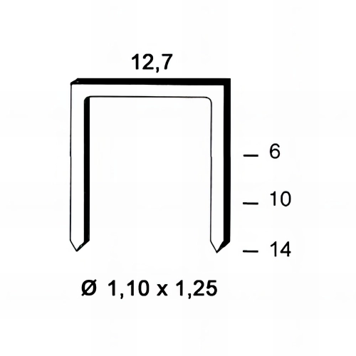 5040 agrafes polymères 81P-06 - 12,7 x 6 x D. 1,1 x 1,25 mm - 6610659 - Alsafix