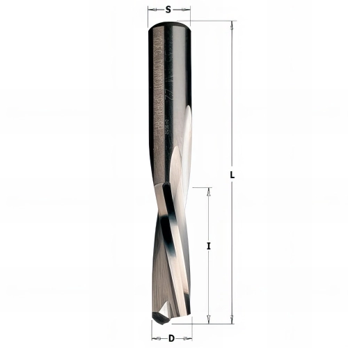 Fraise à coupe hélicoïdale négative 2 tranchants D. 10 x Lu. 32 x Q. 8 mm - 192.800.11 - CMT