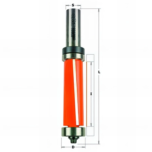 Fraise à affleurer avec roulement, angle de coupe -3° D. 19 x Lu. 50,8 x Q. 12 mm - 906.690.11B - CMT