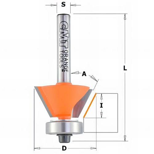 Fraise à chanfreiner et affleurer 2 tranchants 30° D. 27 mm x Lu. 9 x Q. 8 mm - 909.260.11 - CMT