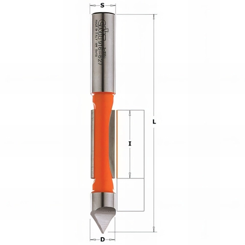 Fraise à copier "occulus" 2 tranchants D. 12 x Lu. 31,7 x Q. 12 mm - 916.627.11 - CMT