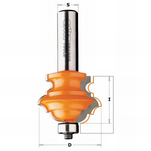 Fraise multiprofiles avec roulement 2 tranchants D. 38,1 x Lu. 28 x Q. 12 mm - 956.801.11 - CMT