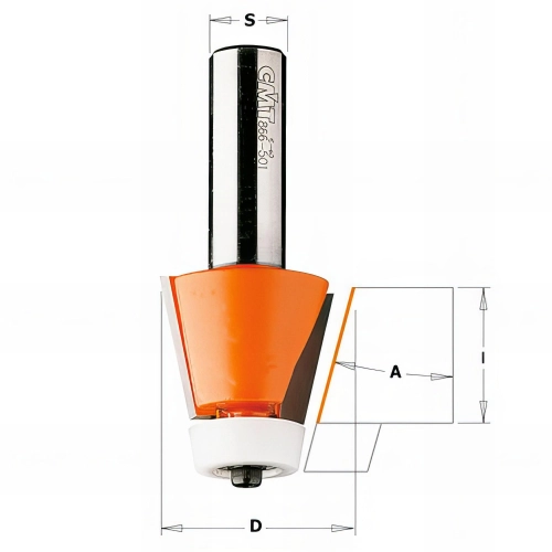 Fraise à chanfreiner pour matériaux composites 15° D. 31,7 mm x Lu. 22,2 x Q. 12 mm - 966.501.11 - CMT