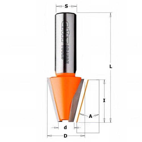 Fraise à chanfreiner pour matériaux composites 15° D. 23 mm x Lu. 25,4 x Q. 12 mm - 981.521.11 - CMT