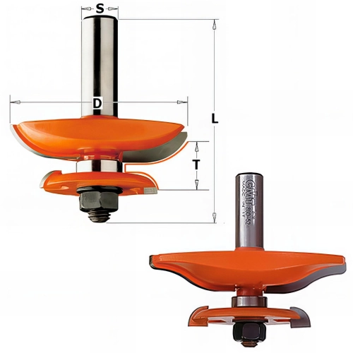 Fraise avec contre-profil pour portes 2 tranchants D. 89 x L. 78,1 x Q. 12 x R. 38,1 mm - 990.527.11 - CMT