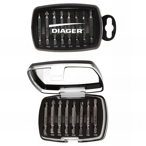 Coffret 8 pcs d'embouts de vissage TORSION de L. 50 mm - 636C - Diager