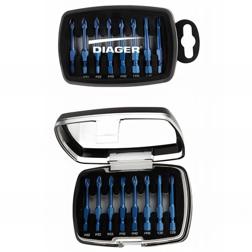 Coffret 8 pcs d'embouts de vissage BLUE SHOCK - 641C - Diager