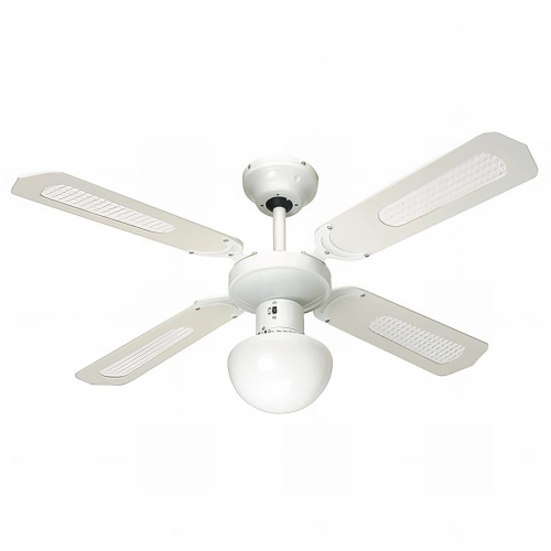 Ventilateur de plafond BALI D. 107 cm 4 pales blanches cannées blanches 50 W 230 V - 112420 - Fartools