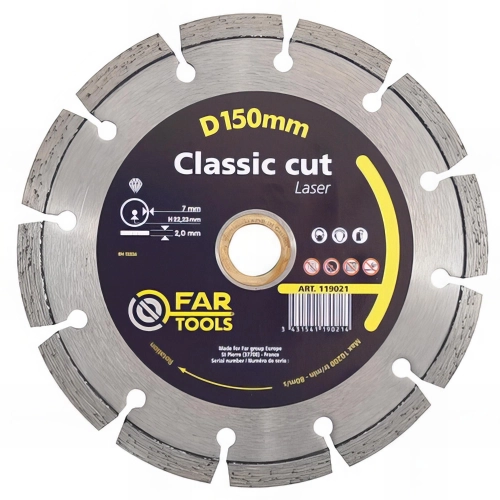 Disque diamant Classic cut laser D. 150 x AL. 22,23 x Ht. 7 mm - 119021 - Fartools