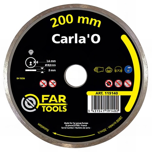 Disque diamant "Carla'O HQ cobalt" D. 200 x Al. 22,2 x Ht. 5 mm - Carrelage