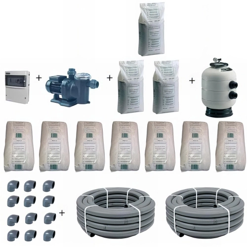 Kit de filtration pour piscine avec bassin de 10 x 5 m jusqu'à 80 m3