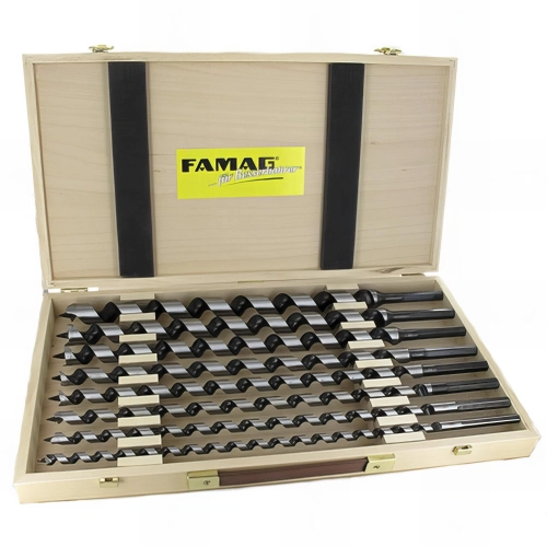 Coffret de 8 mèches charpente bois à spirale Lewis D. 10-12-14-16-18-20-22 et 24 mm L. 320 mm