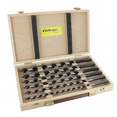 Coffret de 6 mèches charpente à spirale Lewis pour bois dur D. 10-12-14-16-18 et 20 mm L. 460 mm