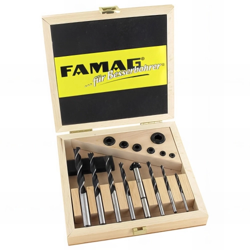 Coffret de mèches à bois CV D. 3-4-5-6-7-8 et 10 mm - 15 pièces