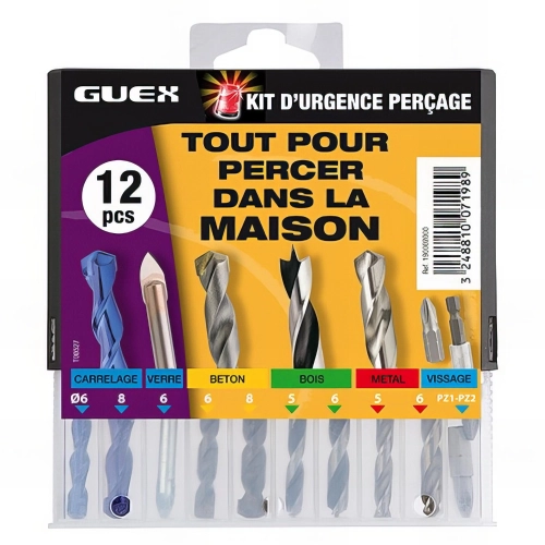 Kit perçage "tout percer dans la maison" 12 pièces. - 190002000 - Guex