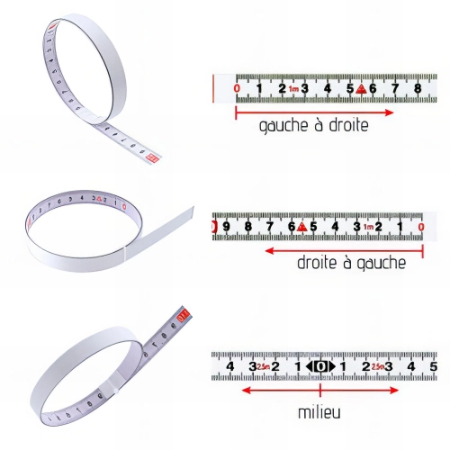 Réglet PVC auto-collant L. 2 000 x l. 13 mm droite vers gauche